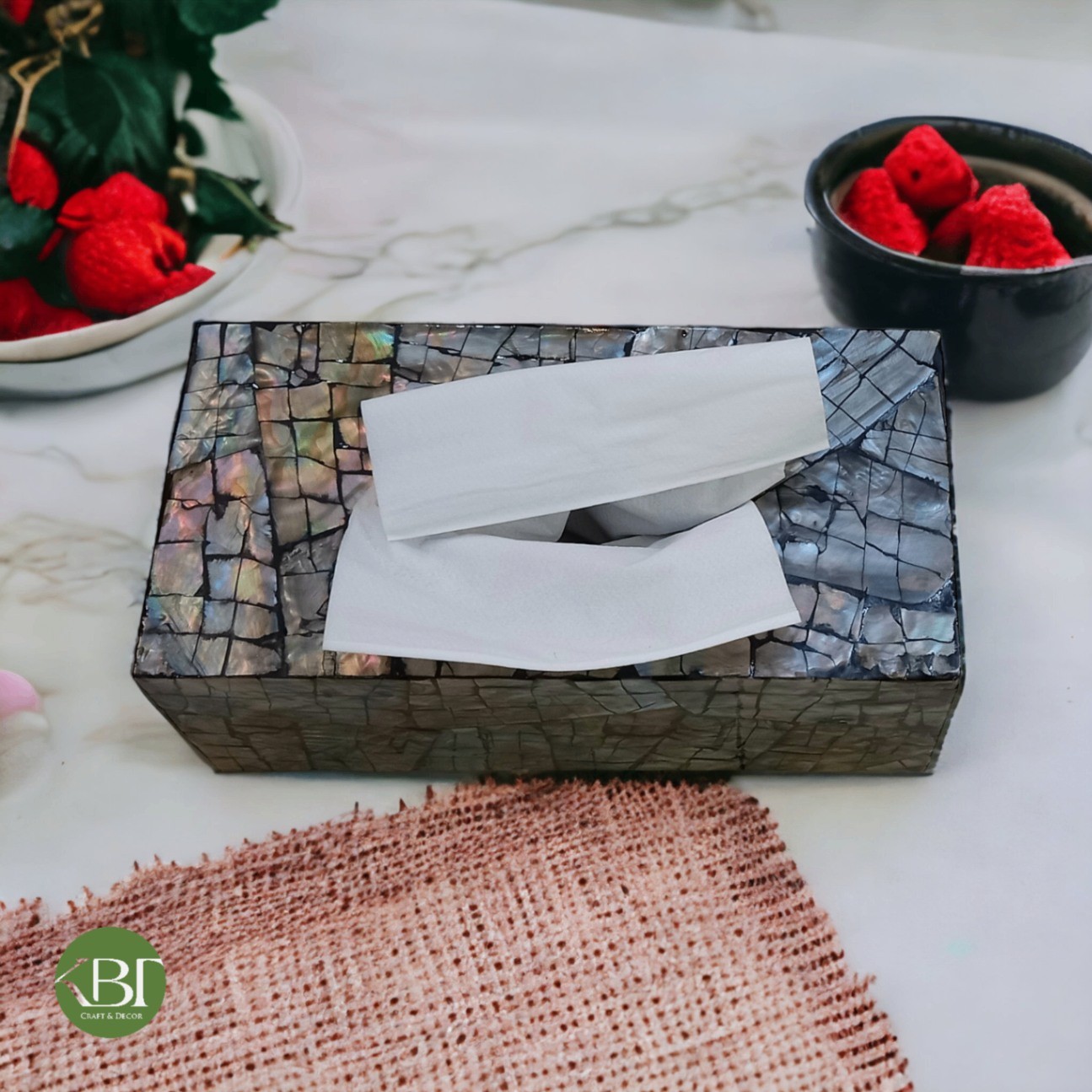 Mother-of-Pearl Inlaid Paper Box – Luxury Craftsmanship for Premium Markets