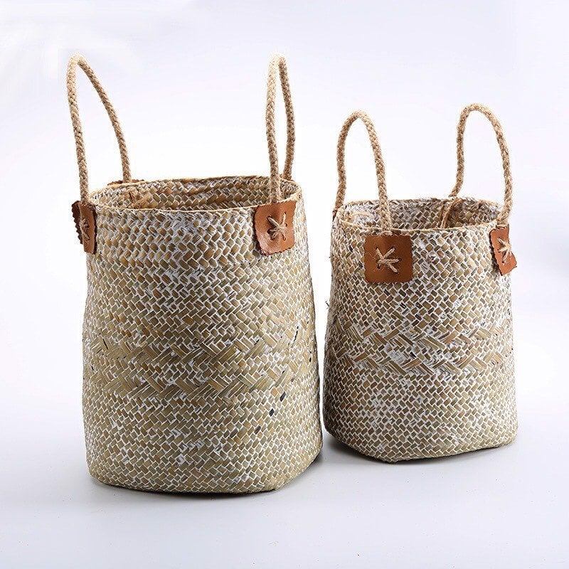 Handwoven Rattan Planter Basket - Natural Style for Modern Green Living