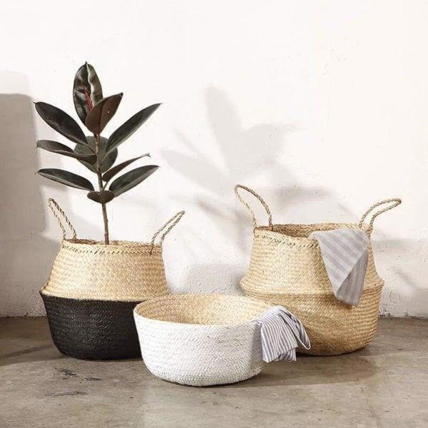 Handwoven Rattan Planter Basket - Natural Style for Modern Green Living