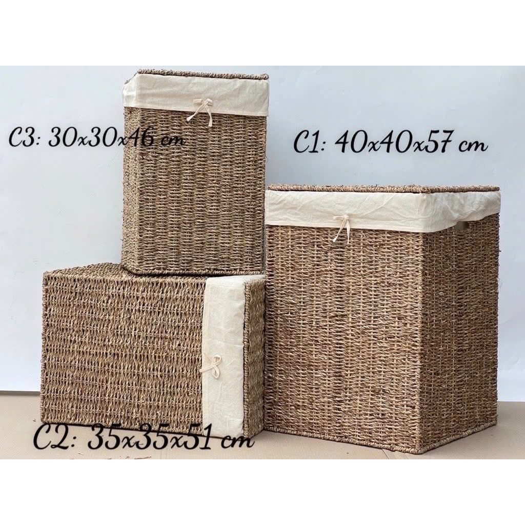 Vietnam Seagrass Laundry Baskets & Storage Boxes – Natural Organization Solutions