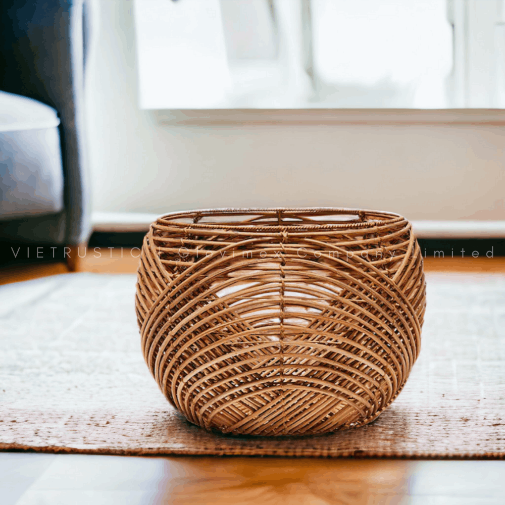 Rattan Laundry Storage Basket Natural Organization for Modern Homes