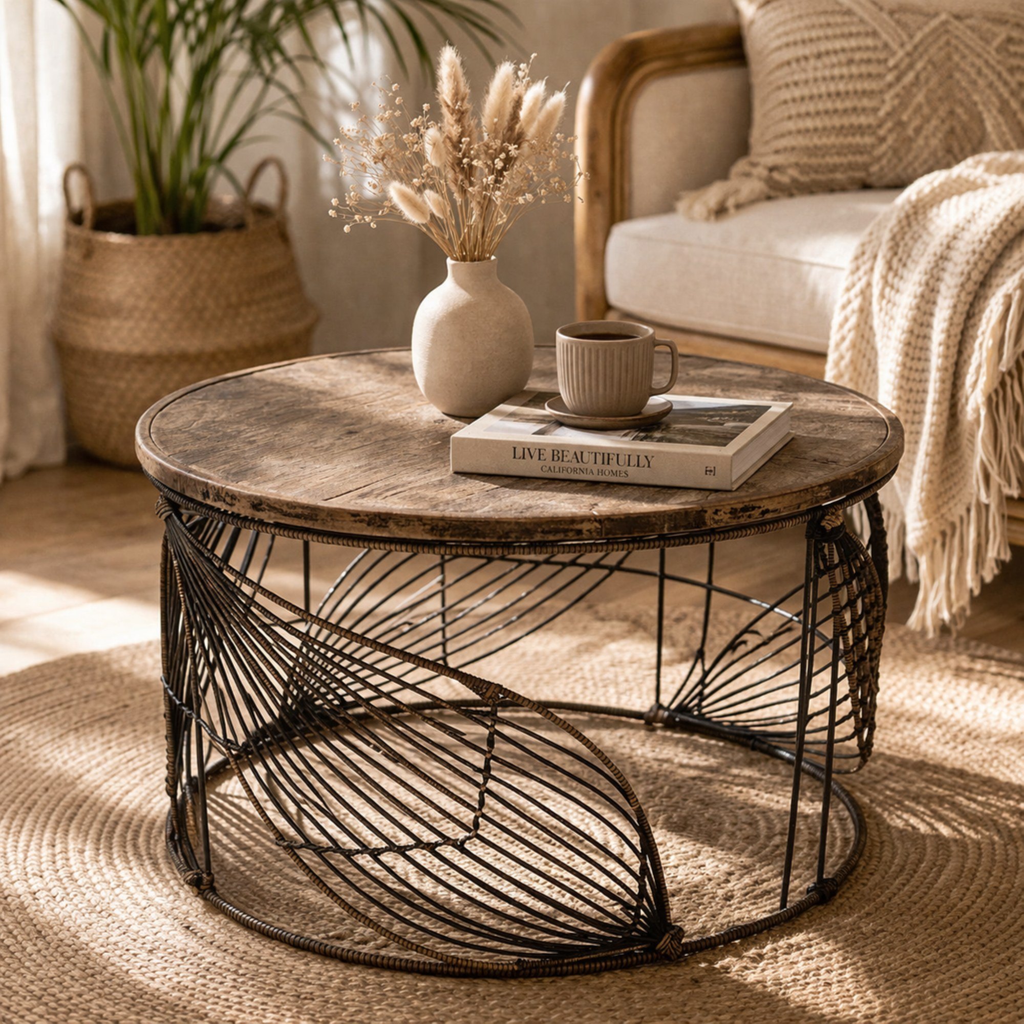 Premium Handcrafted Rattan Bamboo Table