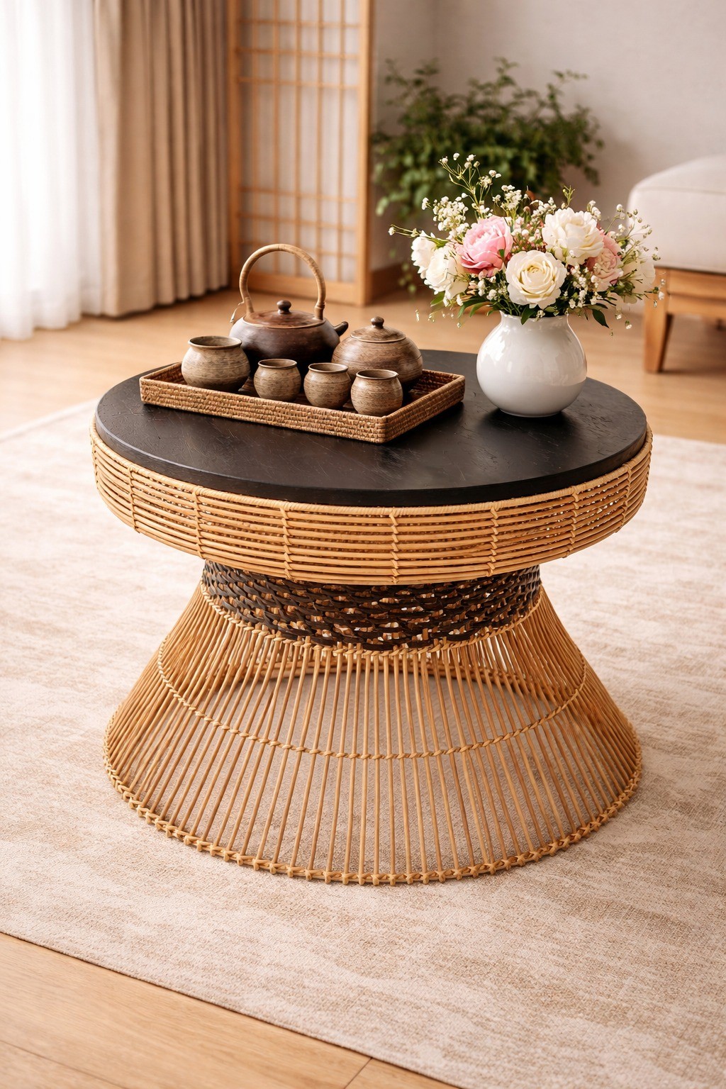 Premium Handcrafted Rattan Bamboo Table