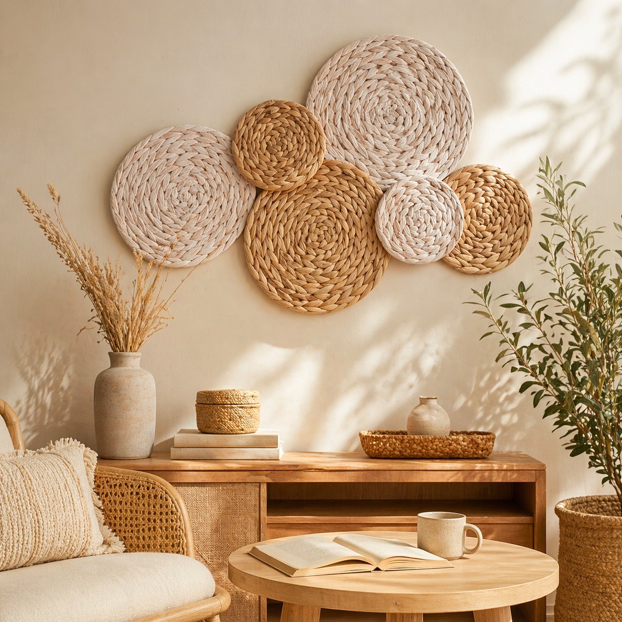 Handwoven Rattan Wall Decor – Natural Art for Modern Interiors