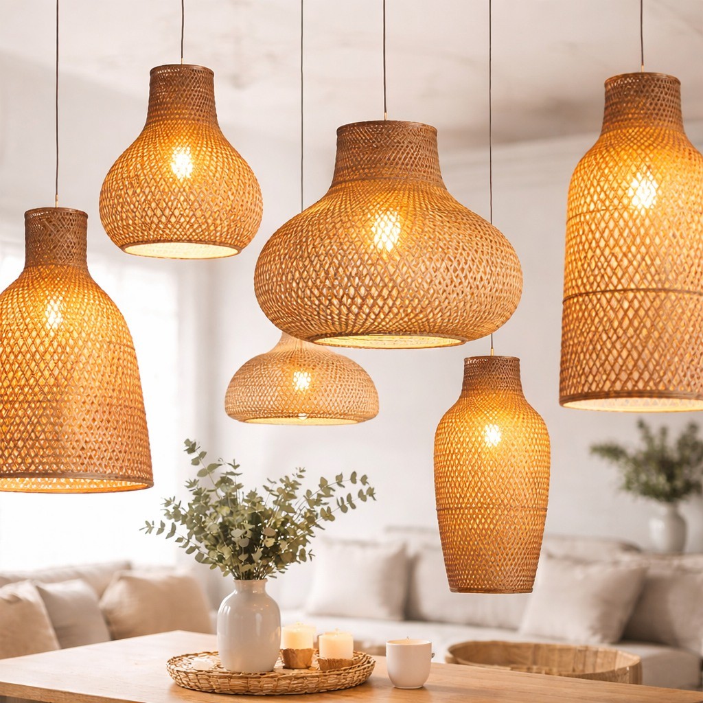 Rattan Pendant Lamp Natural Lighting for Elegant Interiors