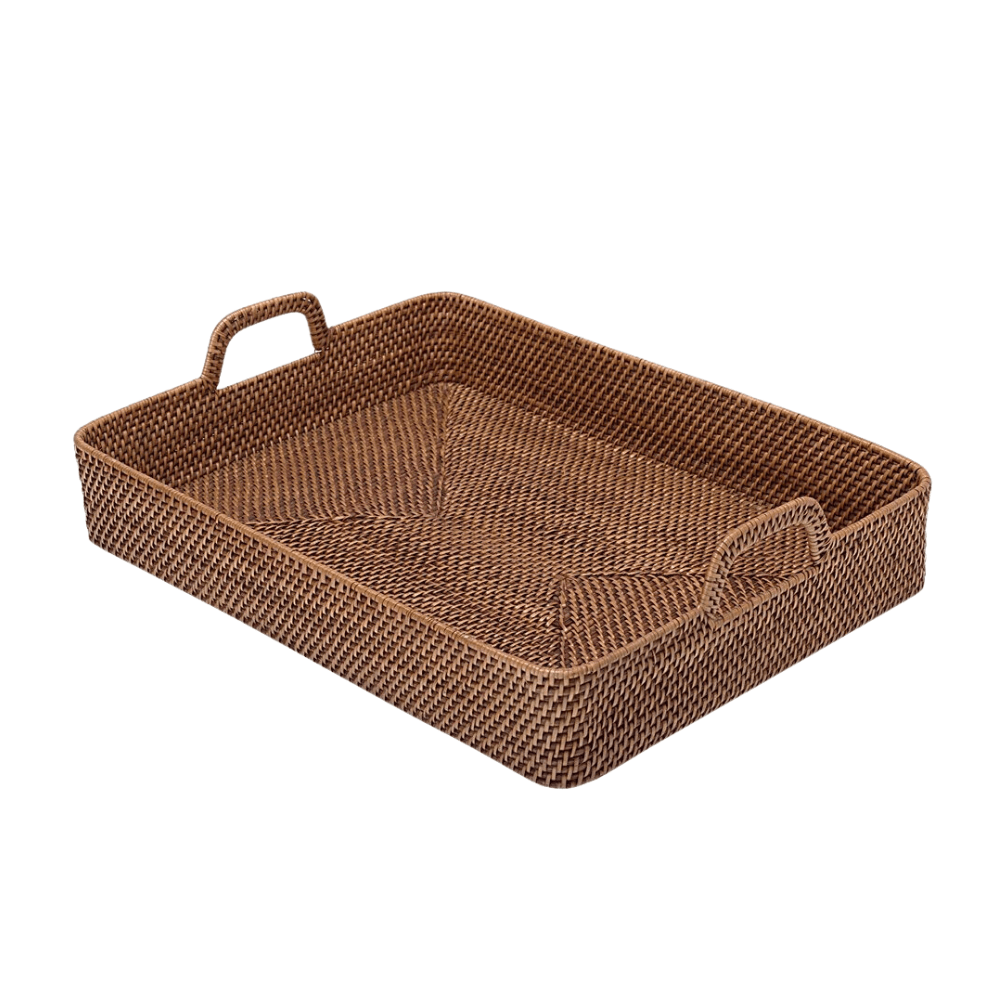 Rattan Decorative Table Tray Vietnam Woven Craft for Elegant Living