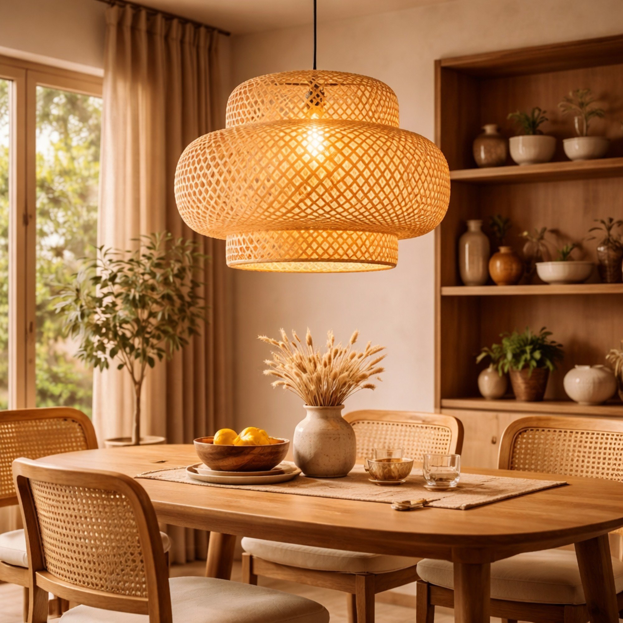 Rattan Pendant Lamp Natural Lighting for Elegant Interiors