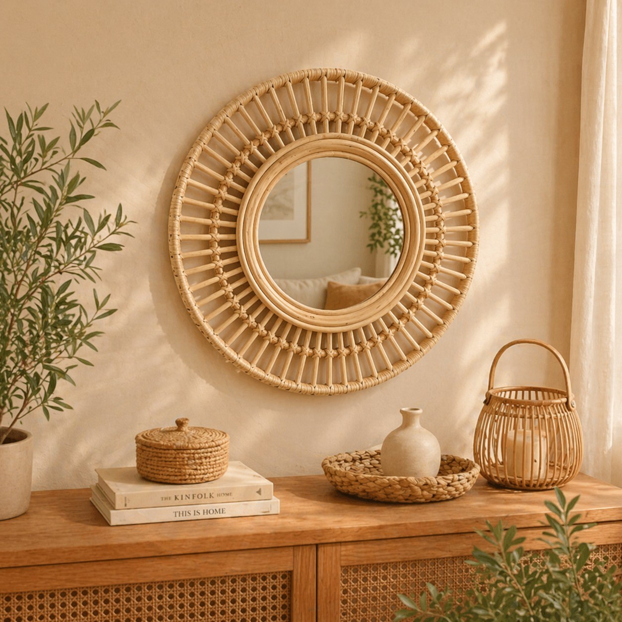 Handwoven Rattan Wall Decor – Natural Art for Modern Interiors