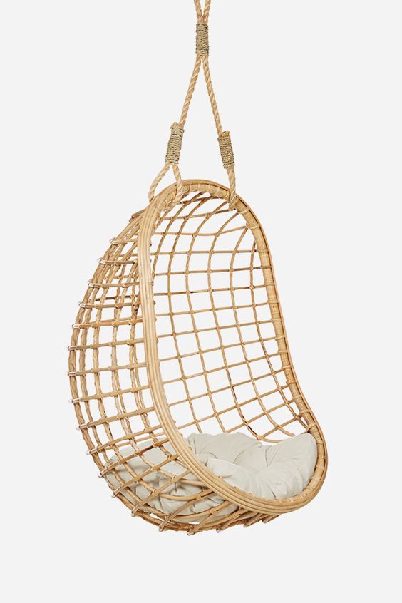 Handcrafted Rattan Hanging Swing Chair Inspired by Modern Tropical Living