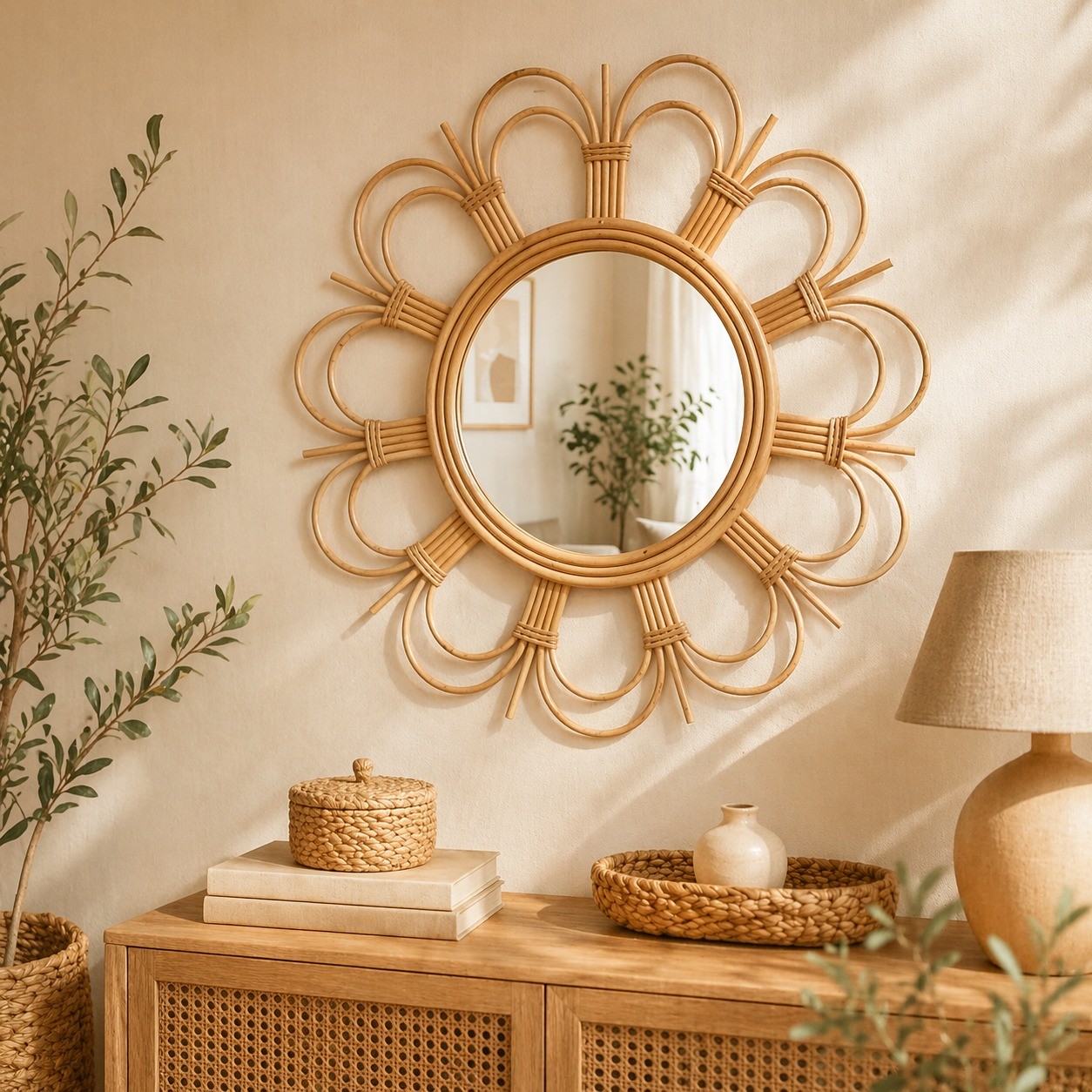 Handwoven Rattan Wall Decor – Natural Art for Modern Interiors