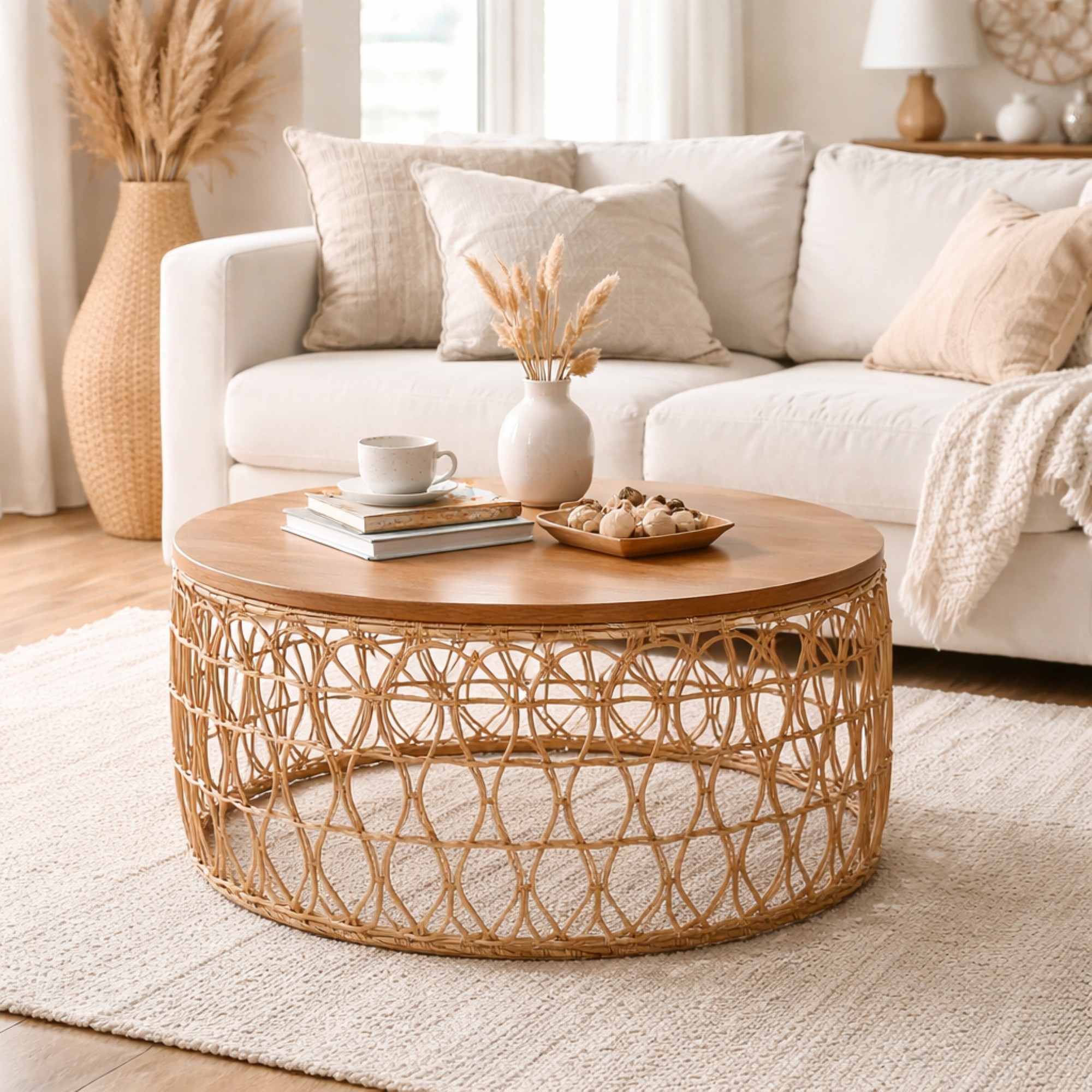Premium Handcrafted Rattan Bamboo Table